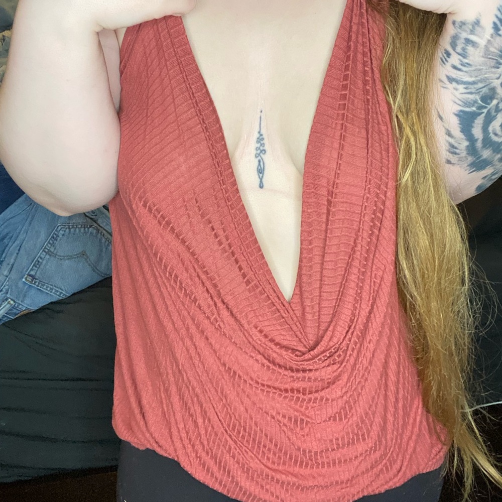 Dusty Rose Free People Low Cut Tank